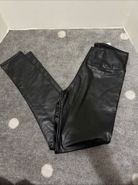 Shinestar Black Faux Leather Leggings NWT